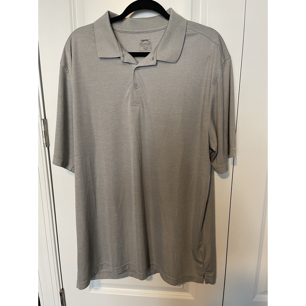 Slazenger Golf Polo Shirt Mens‎ 2XL XXL Gray Athletic Short Sleeve Solid Tennis
